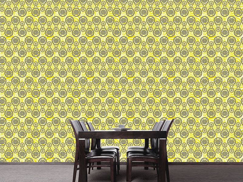Wall Mural Pattern Wallpaper Mehndi Yellow