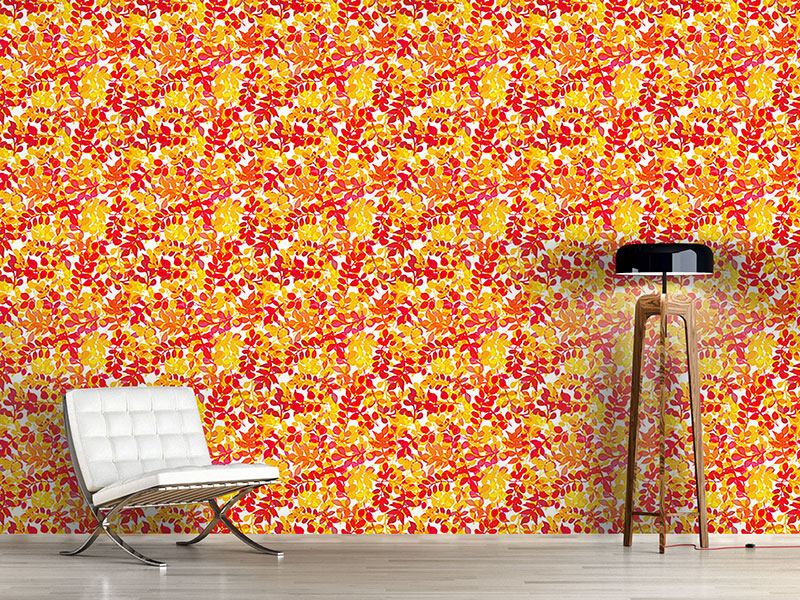 Wall Mural Pattern Wallpaper Sun Leaves