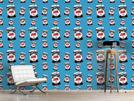 Wall Mural Pattern Wallpaper Take The Cherry Jam Jar