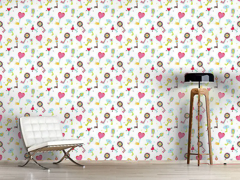 Wall Mural Pattern Wallpaper The Keys To The Childrens Hearts
