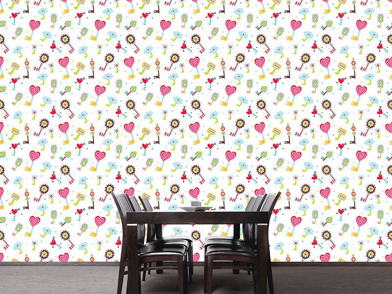 Wall Mural Pattern Wallpaper The Keys To The Childrens Hearts