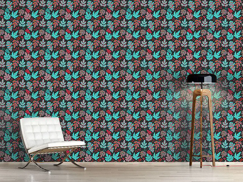 Wall Mural Pattern Wallpaper Leaf Baroque In Fire And Ice