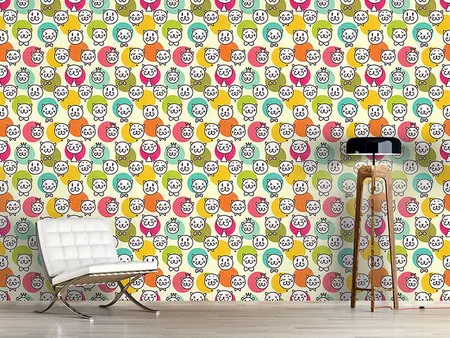 Wall Mural Pattern Wallpaper Cat King And Friends
