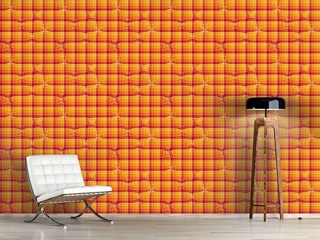 Wall Mural Pattern Wallpaper Under The Checkered Towel