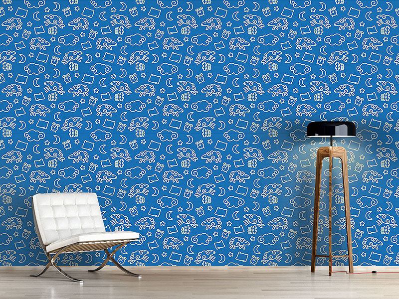 Wall Mural Pattern Wallpaper Counting Little Sheep