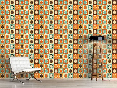 Wall Mural Pattern Wallpaper Retro Eggs