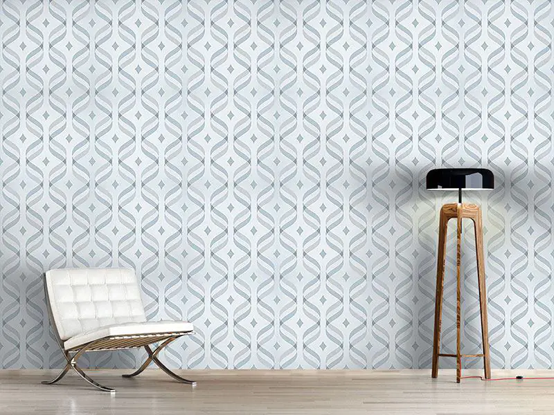 Wall Mural Pattern Wallpaper Waves And Diamonds