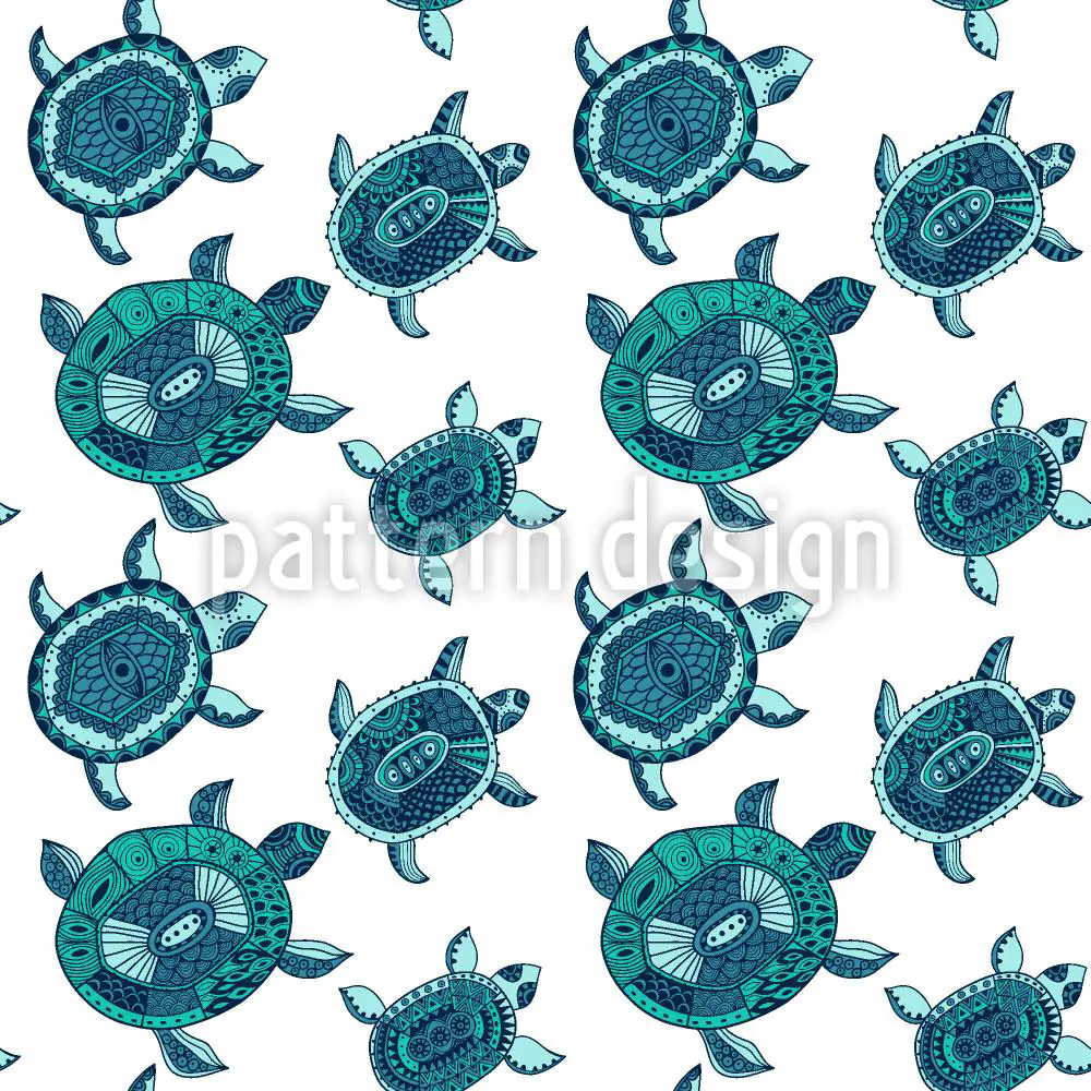 Wall Mural Pattern Wallpaper The Fantastic Journey Of The Sea Turtles