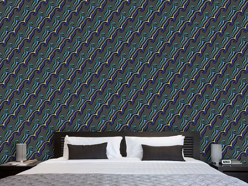 Wall Mural Pattern Wallpaper The Force Of The Diagonal Waves