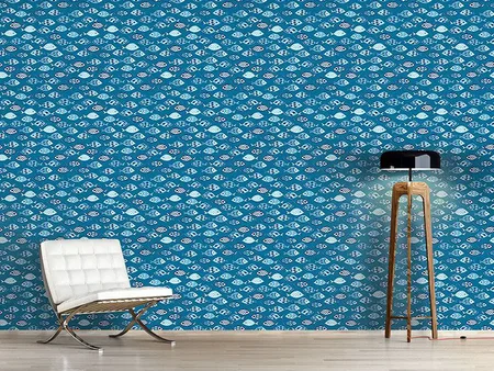 Wall Mural Pattern Wallpaper Swarms Of Fish Crossover