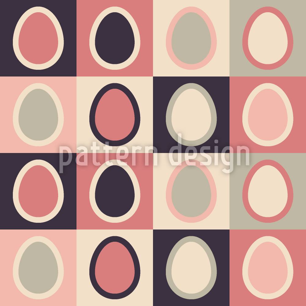 Wall Mural Pattern Wallpaper Retro Eggs To The Square