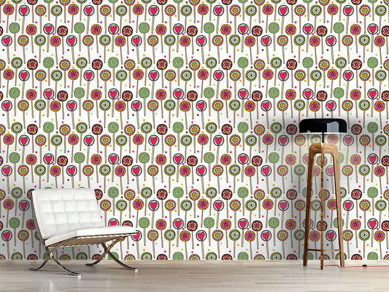 Wall Mural Pattern Wallpaper I Love Lollies