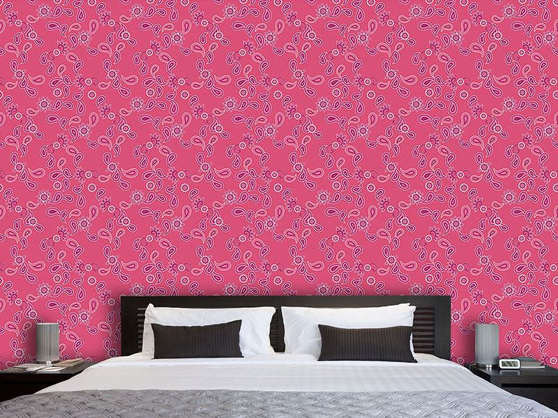Wall Mural Pattern Wallpaper Paisley In Pink