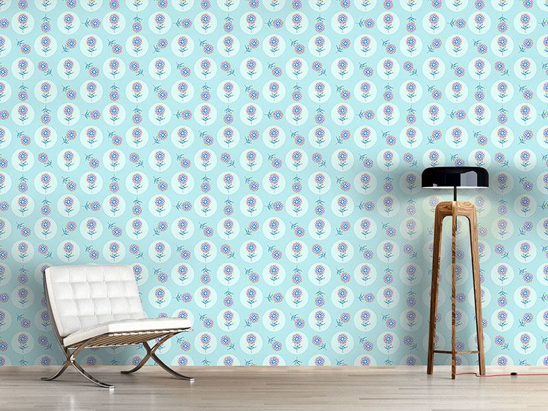 Wall Mural Pattern Wallpaper Polka Dots And Flower