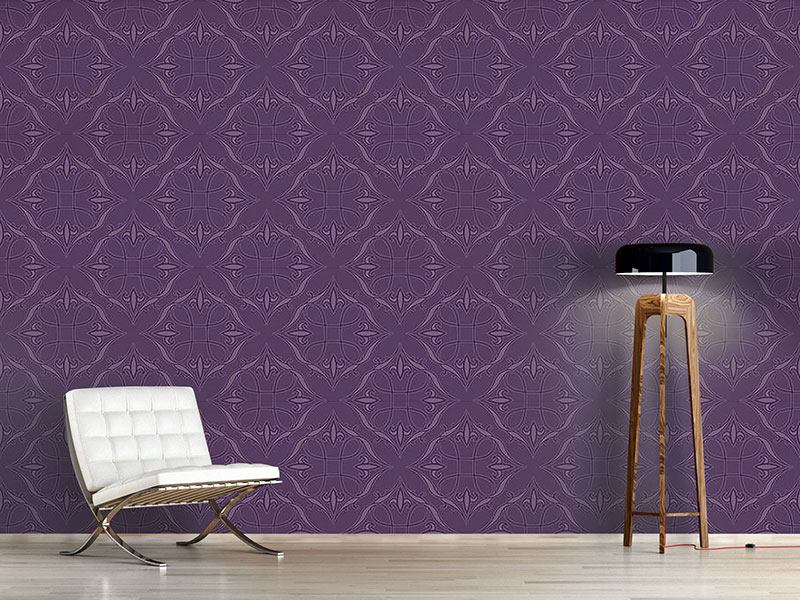 Wall Mural Pattern Wallpaper Renaissace In Purple