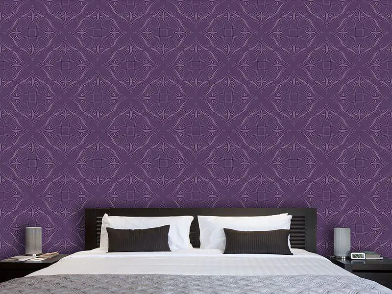 Wall Mural Pattern Wallpaper Renaissace In Purple