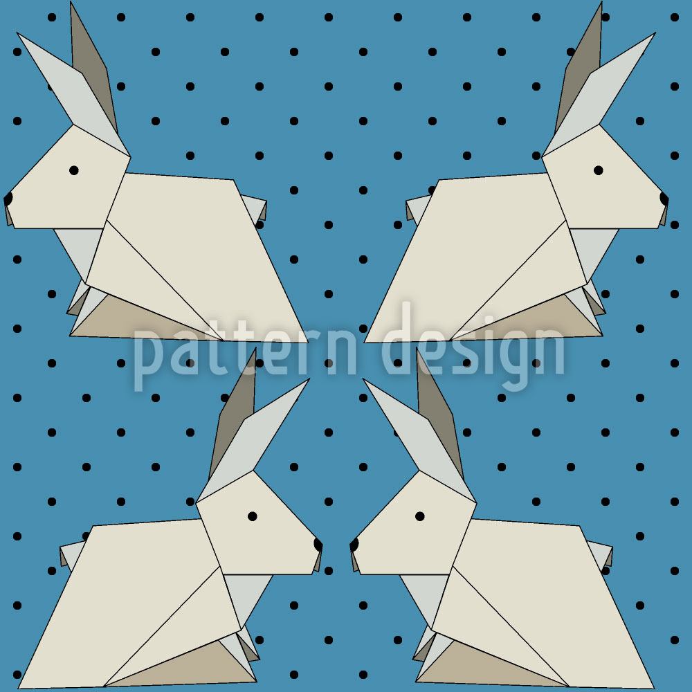 Papier peint design Origami Rabbits On Polkadots