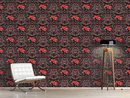 Wall Mural Pattern Wallpaper Death And Roses
