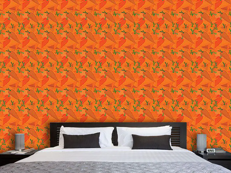 Wall Mural Pattern Wallpaper Carrot Paradise