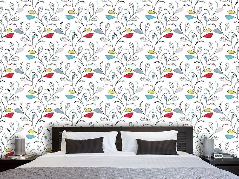 Wall Mural Pattern Wallpaper Leaf Traces Of Spring