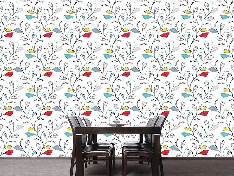 Wall Mural Pattern Wallpaper Leaf Traces Of Spring