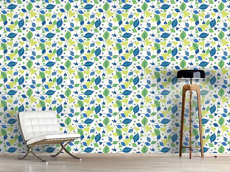 Wall Mural Pattern Wallpaper Cheerful Leaf Mix