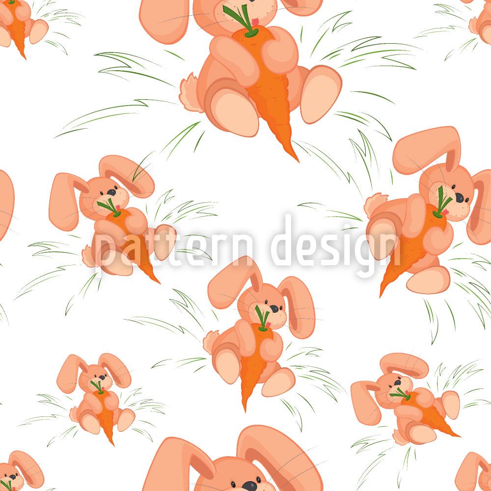 Wall Mural Pattern Wallpaper Bunnies Love Carrots