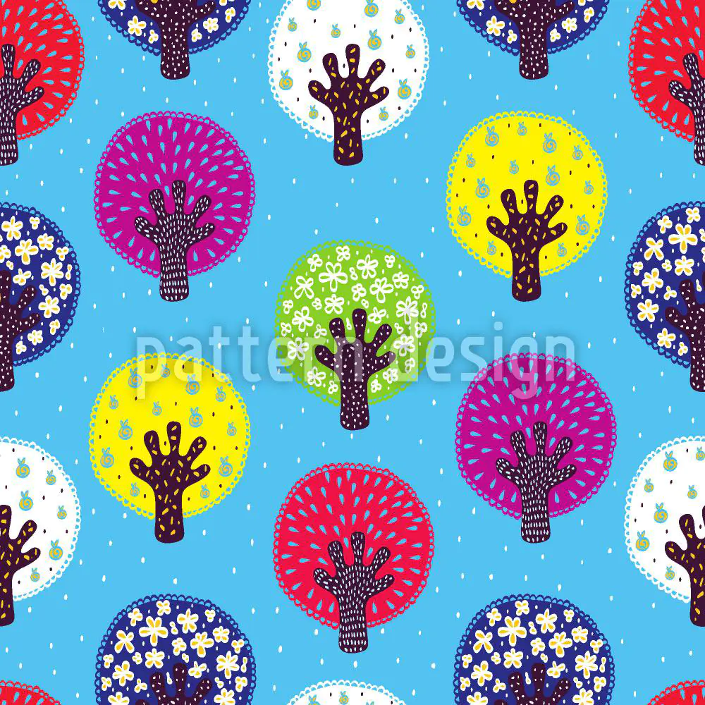 Wall Mural Pattern Wallpaper In The Patchwork Forest