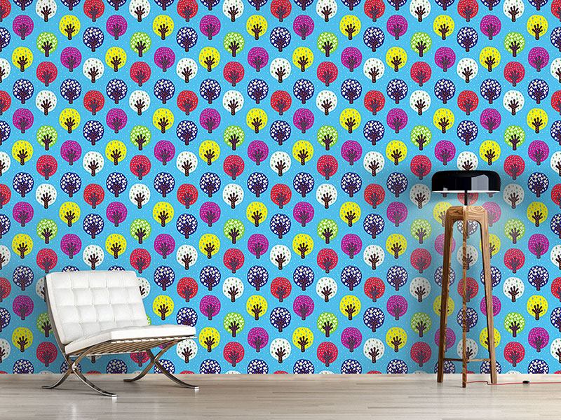 Wall Mural Pattern Wallpaper In The Patchwork Forest