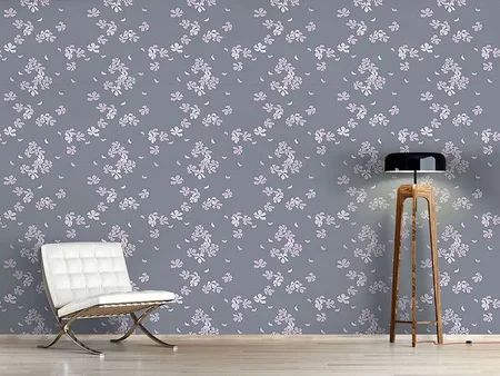 Wall Mural Pattern Wallpaper Cherry Blossoms In The Wind