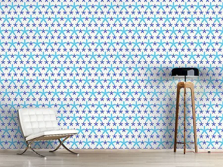 Wall Mural Pattern Wallpaper Snowflakes Dance On Dots
