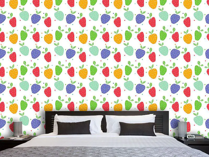 Wall Mural Pattern Wallpaper Apples On Dots