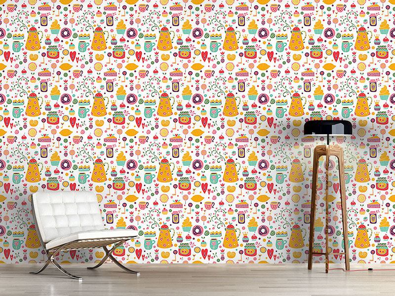 Tasty Fast Food Hand Drawn For Cute Background Illustration Design Wallpaper  In Pattern Hand Drawn Style Stock Illustration - Download Image Now - iStock