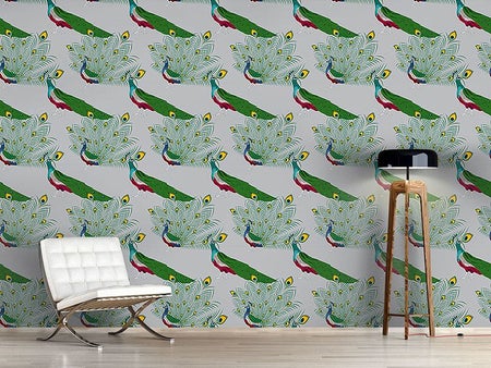 Wall Mural Pattern Wallpaper Peacock Show
