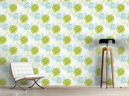 Wall Mural Pattern Wallpaper Om Green