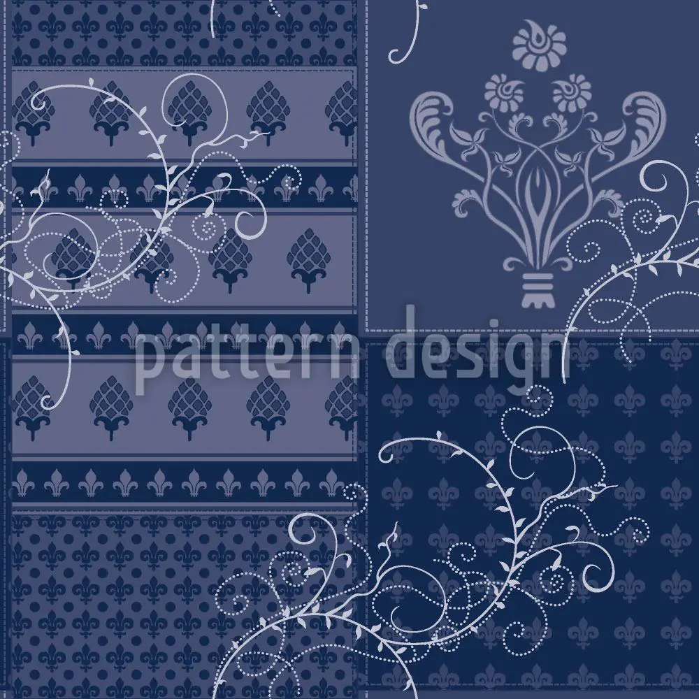Wall Mural Pattern Wallpaper Symphony Floral Blue
