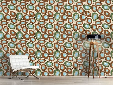 Wall Mural Pattern Wallpaper Chestnut And Dewdrop