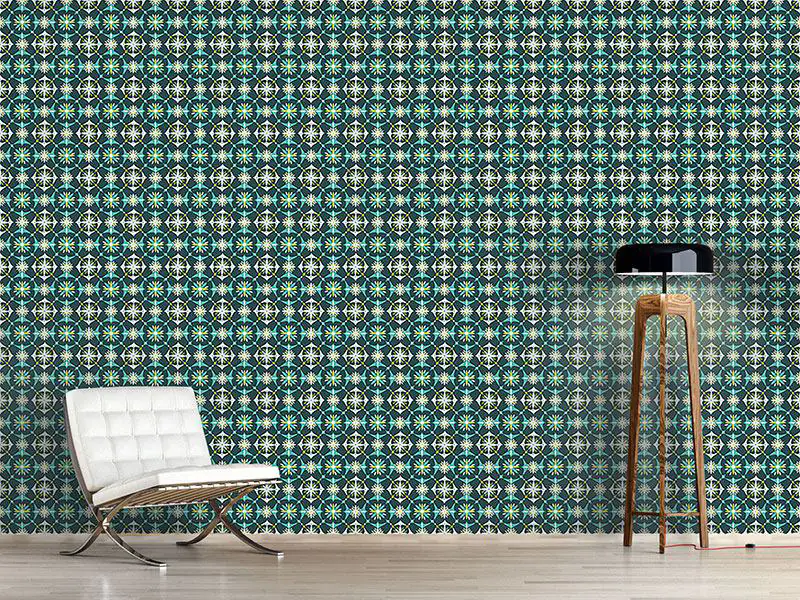 Wall Mural Pattern Wallpaper Floral Mosaic In Spring