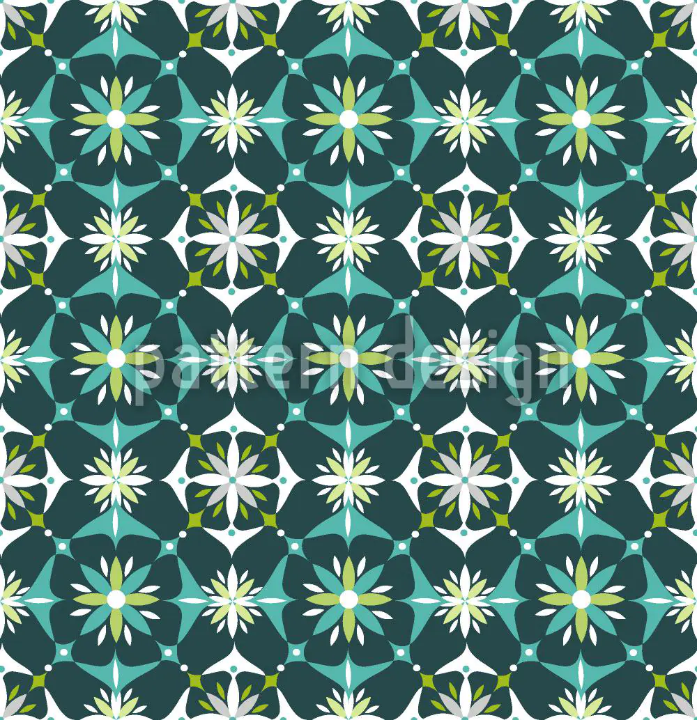 Papier peint design Floral Mosaic In Spring