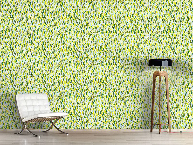 Wall Mural Pattern Wallpaper The Leaves Of The Weeping Willow