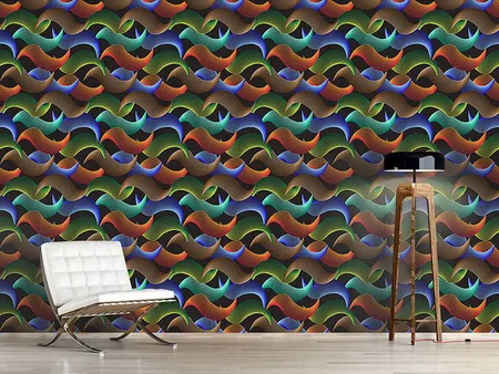 Wall Mural Pattern Wallpaper Wave Illusion