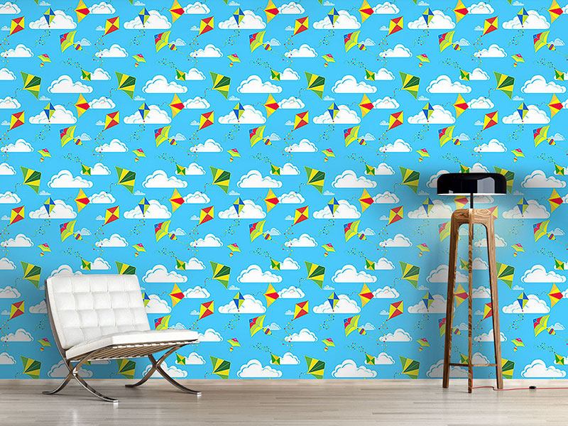 Wall Mural Pattern Wallpaper Kites In The Sky