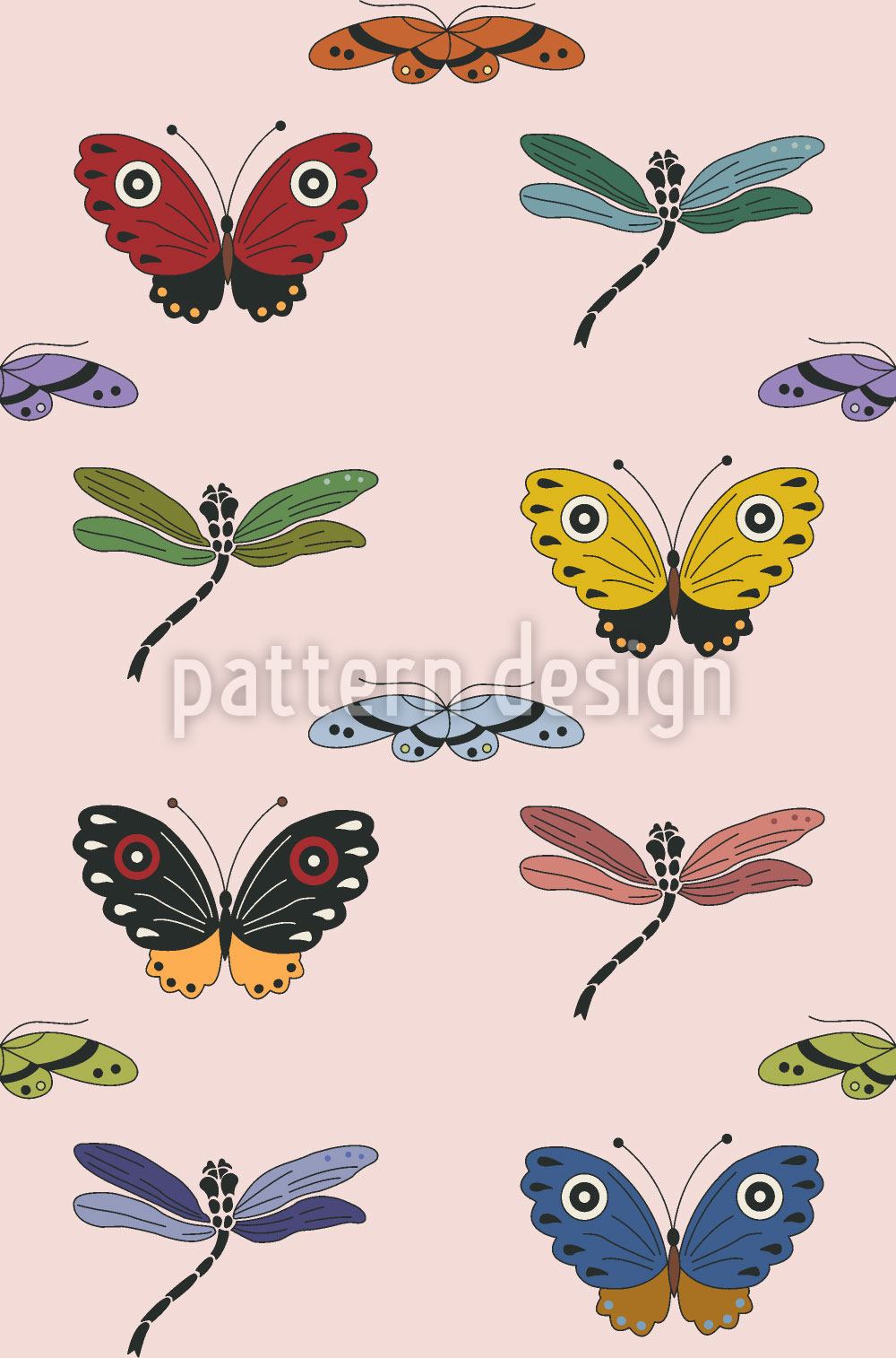 Designmuster Tapete Schmetterlings Zauber