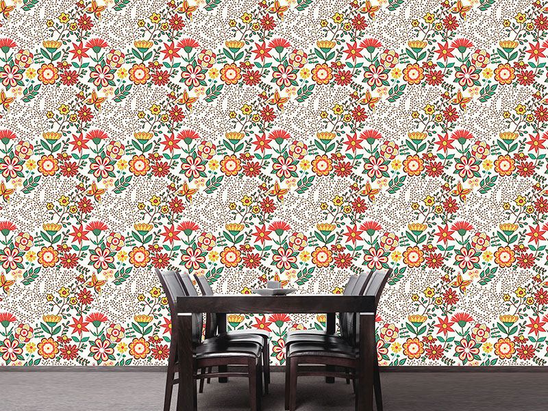 Wall Mural Pattern Wallpaper Flower Garden