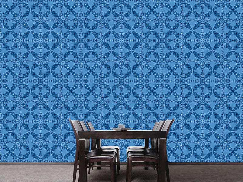 Wall Mural Pattern Wallpaper Moroccan Blue