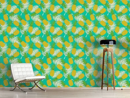 Wall Mural Pattern Wallpaper Pineapple Tropicana