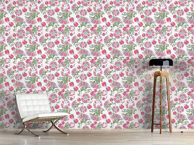 Wall Mural Pattern Wallpaper Geometric Summer Flowers