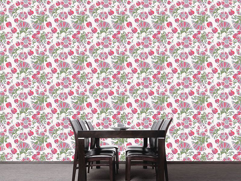 Wall Mural Pattern Wallpaper Geometric Summer Flowers