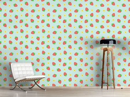 Wall Mural Pattern Wallpaper Strawberry Sundae