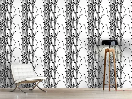 Wall Mural Pattern Wallpaper Twig Silhouettes